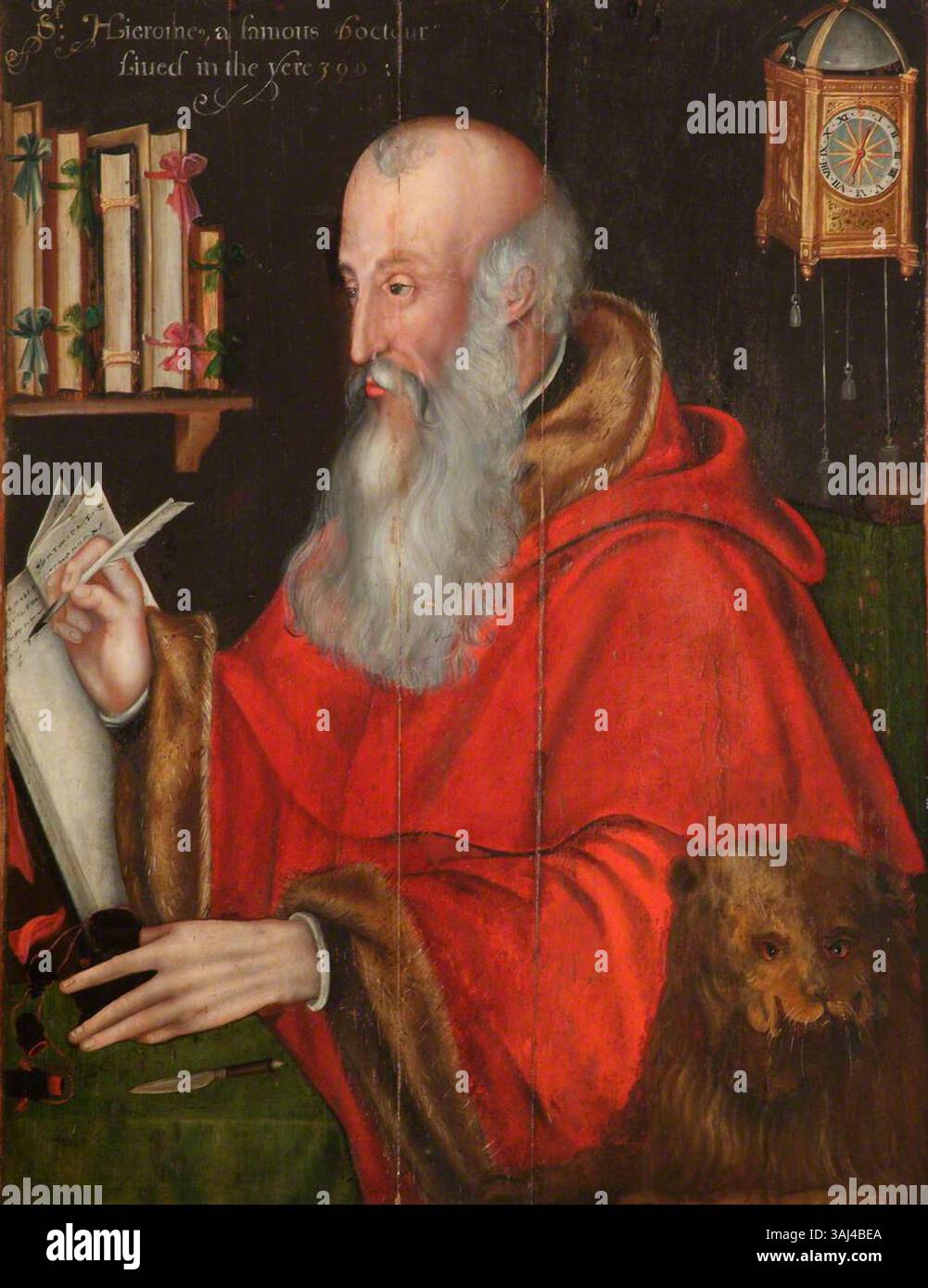 Ce portrait du XVIe siècle représente Saint Jérôme, l'un des quatre docteurs de l'Église d'Occident, soulignant sa signification théologique et son rôle religieux au début de la période chrétienne. Banque D'Images