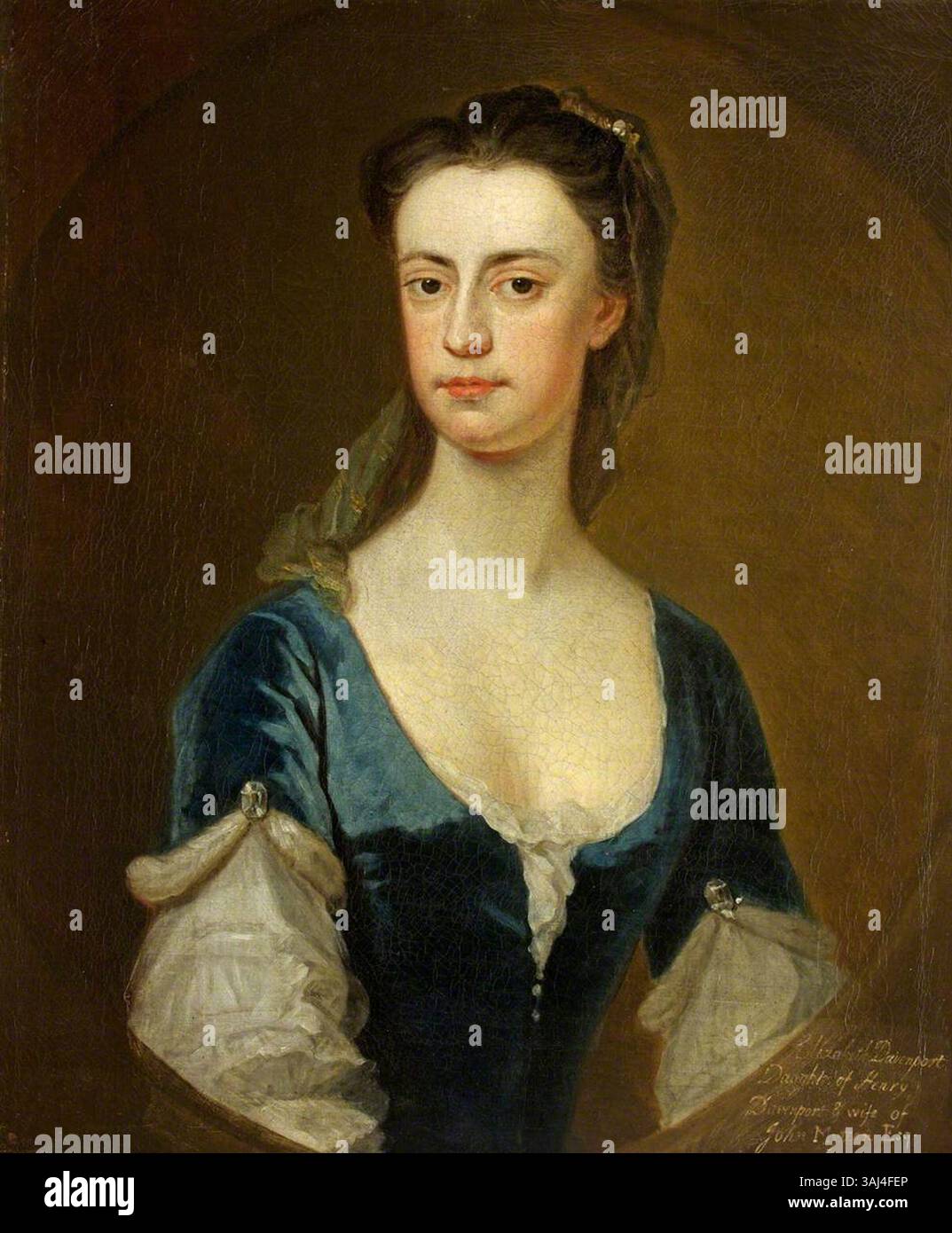 Ce portrait de Mary Elizabeth Davenport, décédée en 1740, est attribué à Bartholomew Dandridge. La peinture à l'huile, créée entre 1730 et 1740, est conservée dans la collection du National Trust. Banque D'Images