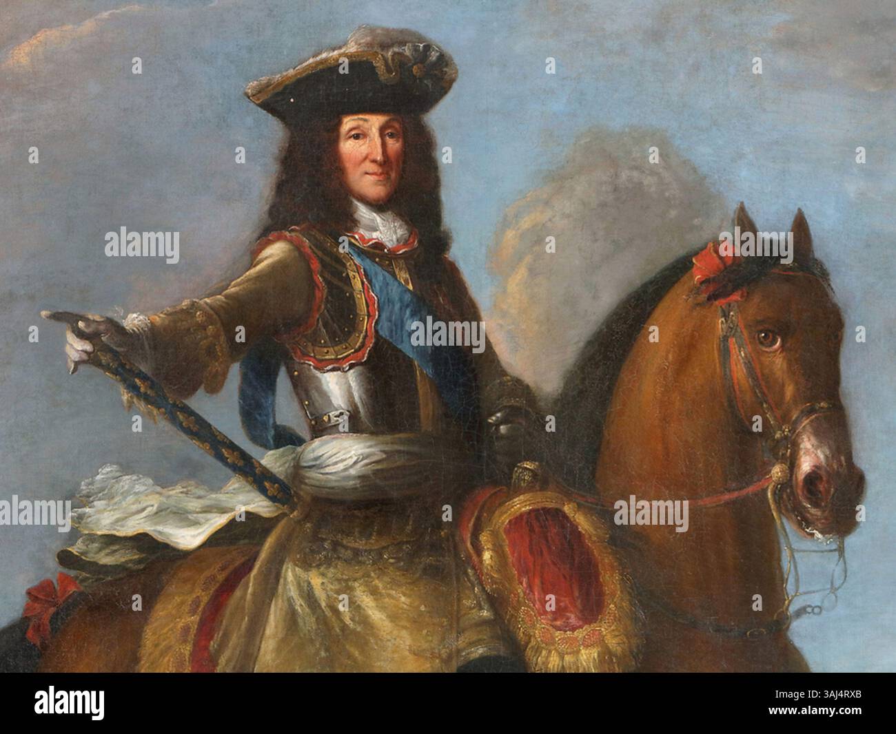 Ce portrait du XVIIe siècle, attribué à un peintre non identifié, représente le maréchal François-Henri de Montmorency, duc de Luxembourg. Il est logé dans l'antichambre Hercule du Château de Vaux-le-Vicomte, symbolisant puissance et succès en baroque Banque D'Images