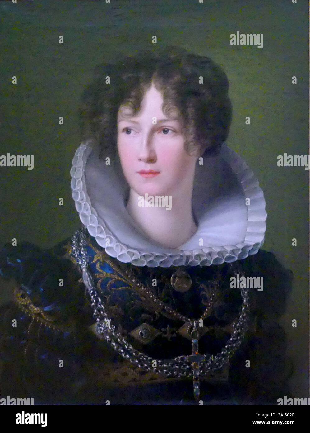Portrait de la princesse Marie-Anne de Hesse-Hombourg, peint par Friedrich Wilhelm Schadow en 1812. La peinture la représente comme l'épouse du prince Guillaume de Prusse, capturant son élégance dans un portrait formel à l'huile sur panneau. Banque D'Images