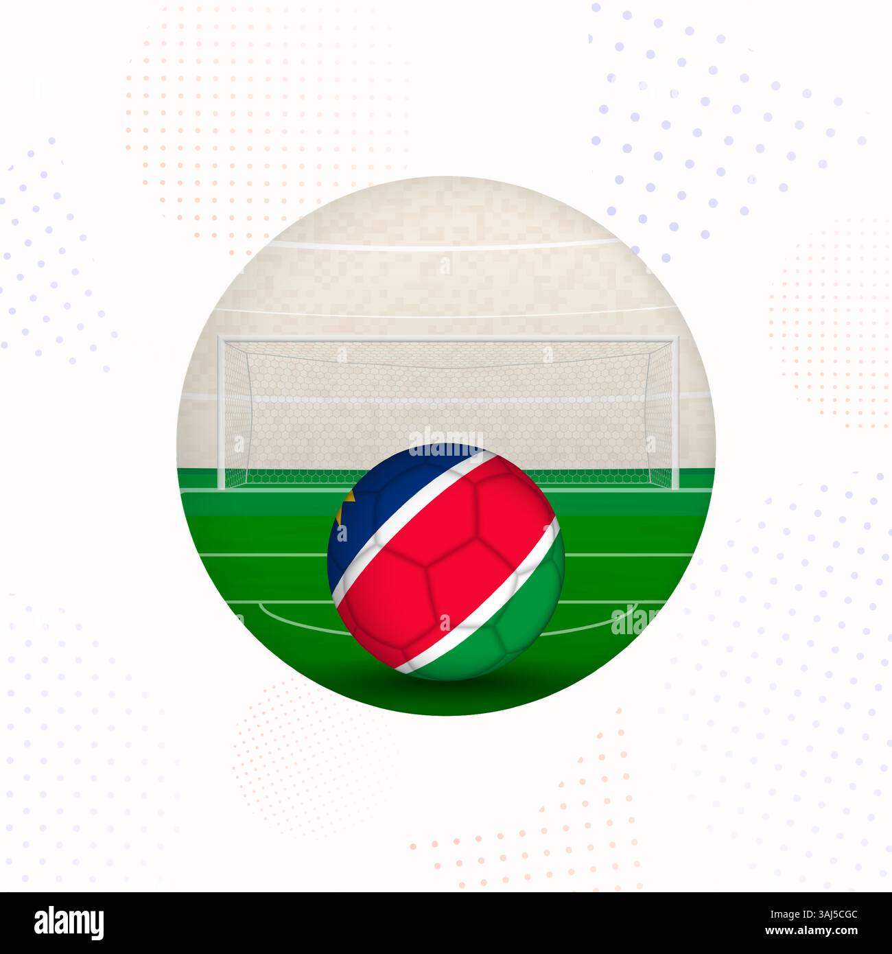 Image de football drapeau de Namibie pour les promotions sportives, ballon de football de Namibie prêt pour le coup d'envoi. Parfait pour les conceptions liées au sport, les tournois de football, un Illustration de Vecteur