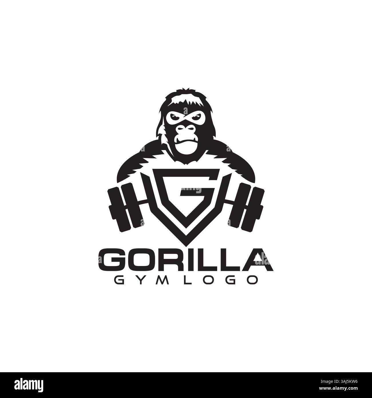 vecteur de logo de gymnastique gorilla Illustration de Vecteur