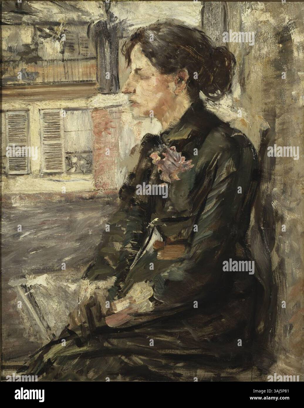Dans ce portrait de 1886, Ernst Josephson peint Miss Louise Breslau, elle-même artiste. La peinture reflète l’habileté de Josephson à capturer la personnalité et le caractère du sujet. Banque D'Images