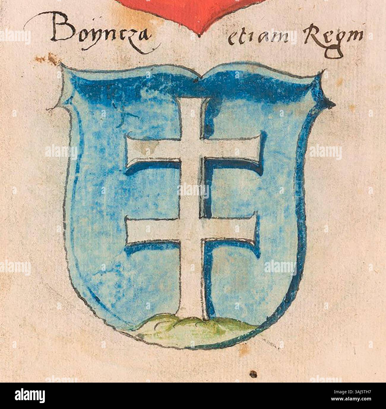 Cette image représente les armoiries de Bojcza de la dynastie Jagellonienne, utilisées entre 1601 et 1700, un symbole important de la noblesse et de l'héraldique polonaises à la fin de la Renaissance et au début de la période moderne. Banque D'Images