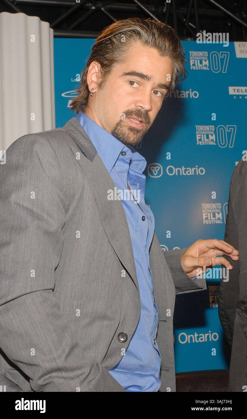 Le 11 septembre 2007 - Toronto (Ontario), É.-U. - le 12 septembre 2007 - Toronto (Ontario) - Colin Farrell. Conférence de presse ''Cassandra's Dream'' tenue à l'hôtel Sutton place. Crédit photo : Brent Perniac/AdMedia. Banque D'Images