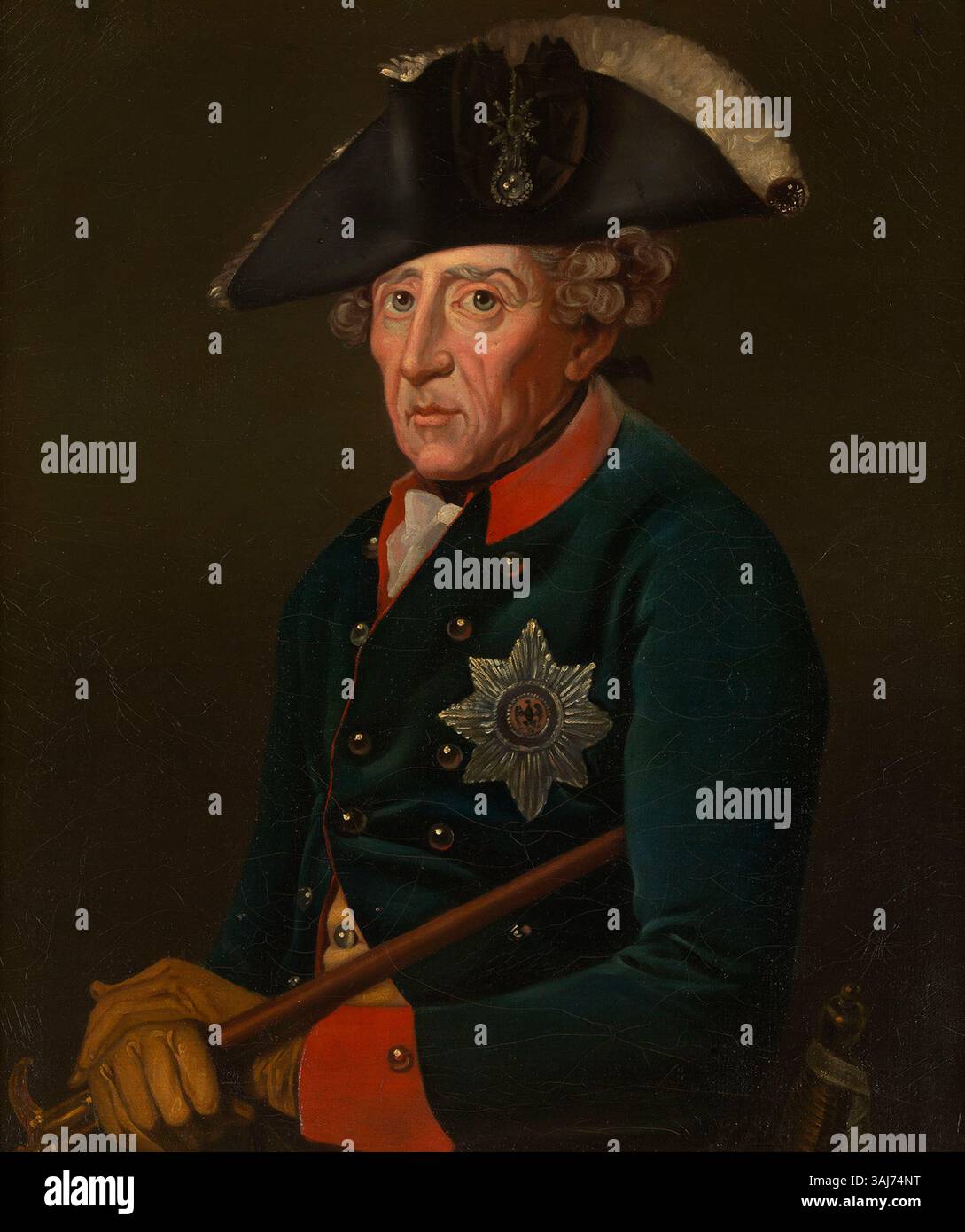 Un portrait de Frédéric II, roi de Prusse, connu sous le nom de « le Grand » (1712-1786), peint entre environ 1760 et environ 1799. L'œuvre fait partie de la Collection Royale. Banque D'Images