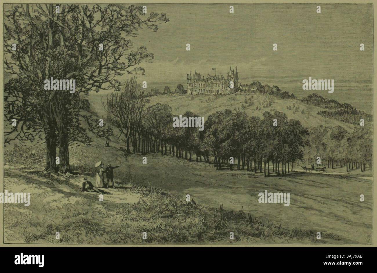 Waddesdon Manor à Aylesbury, la résidence du baron Ferdinand Rothschild, est présenté dans l'Illustrated London News. L'image capture la grandeur du manoir lors de la visite du Shah en 1889. Banque D'Images