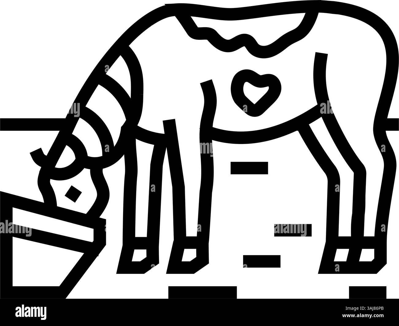 illustration vectorielle d'icône de ligne d'élevage de cheval d'alimentation Illustration de Vecteur