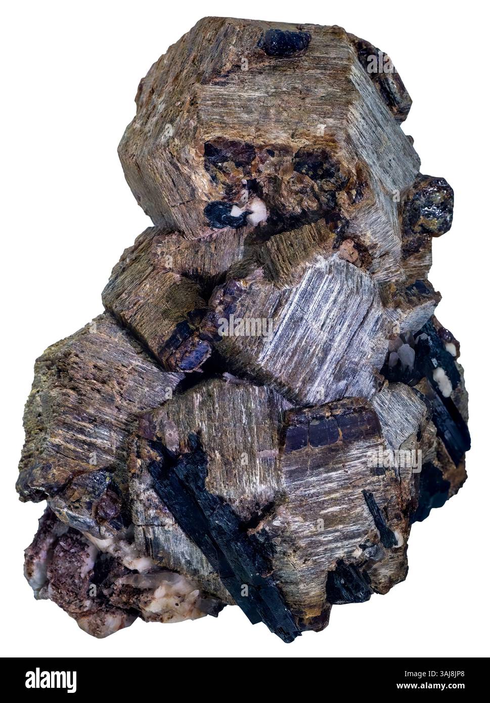 Parisite - (ce) avec Aegirine, Mount Malosa, Malawi, East African Rift zone Banque D'Images