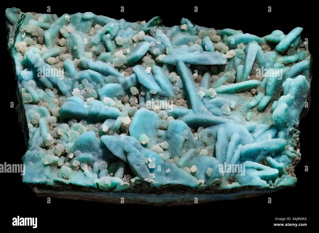 Quartz d'après Chrysocolla, d'après Malachite, d'après Azurite, Miami, Gila Co., AZ Banque D'Images