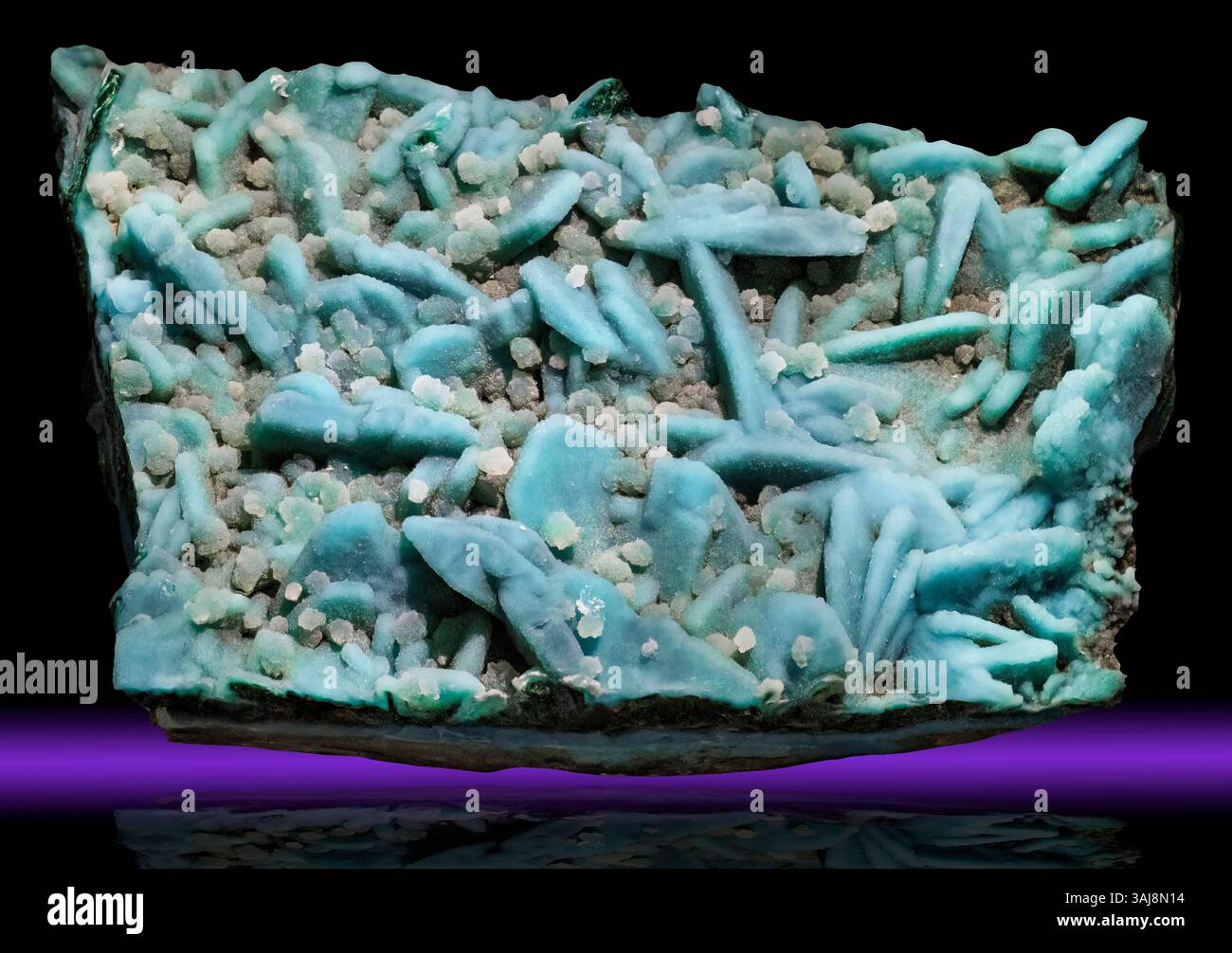 Quartz d'après Chrysocolla, d'après Malachite, d'après Azurite, Miami, Gila Co., AZ Banque D'Images
