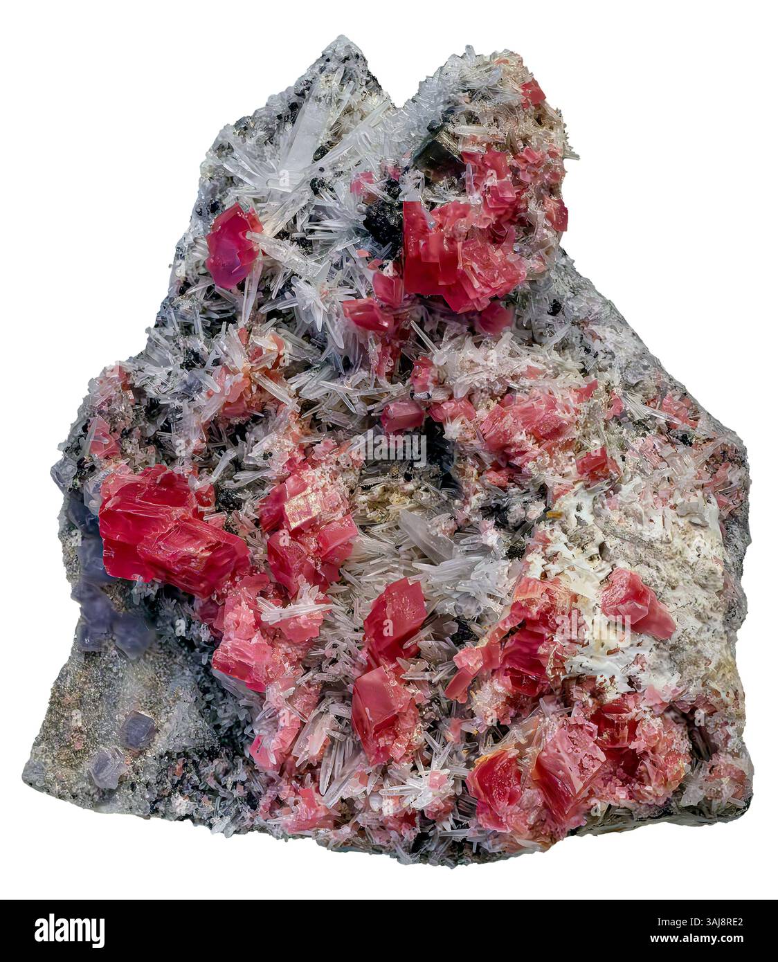Rhodochrosite avec quartz, pyrite et sulfures, mine Sweet Home, Colorado Banque D'Images