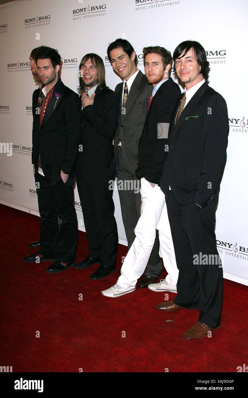 9 février 2006 - Hollywood, Californie, États-Unis - 8 février 2006 - Hollywood, Californie - Maroon 5. Sony BMG 2006 Grammy After Party au Hollywood Roosevelt Hotel Tropicana Bar. Crédit photo : Zach Lipp/AdMedia (crédit image : © Zach Lipp/AdMedia via ZUMA Wire) Banque D'Images