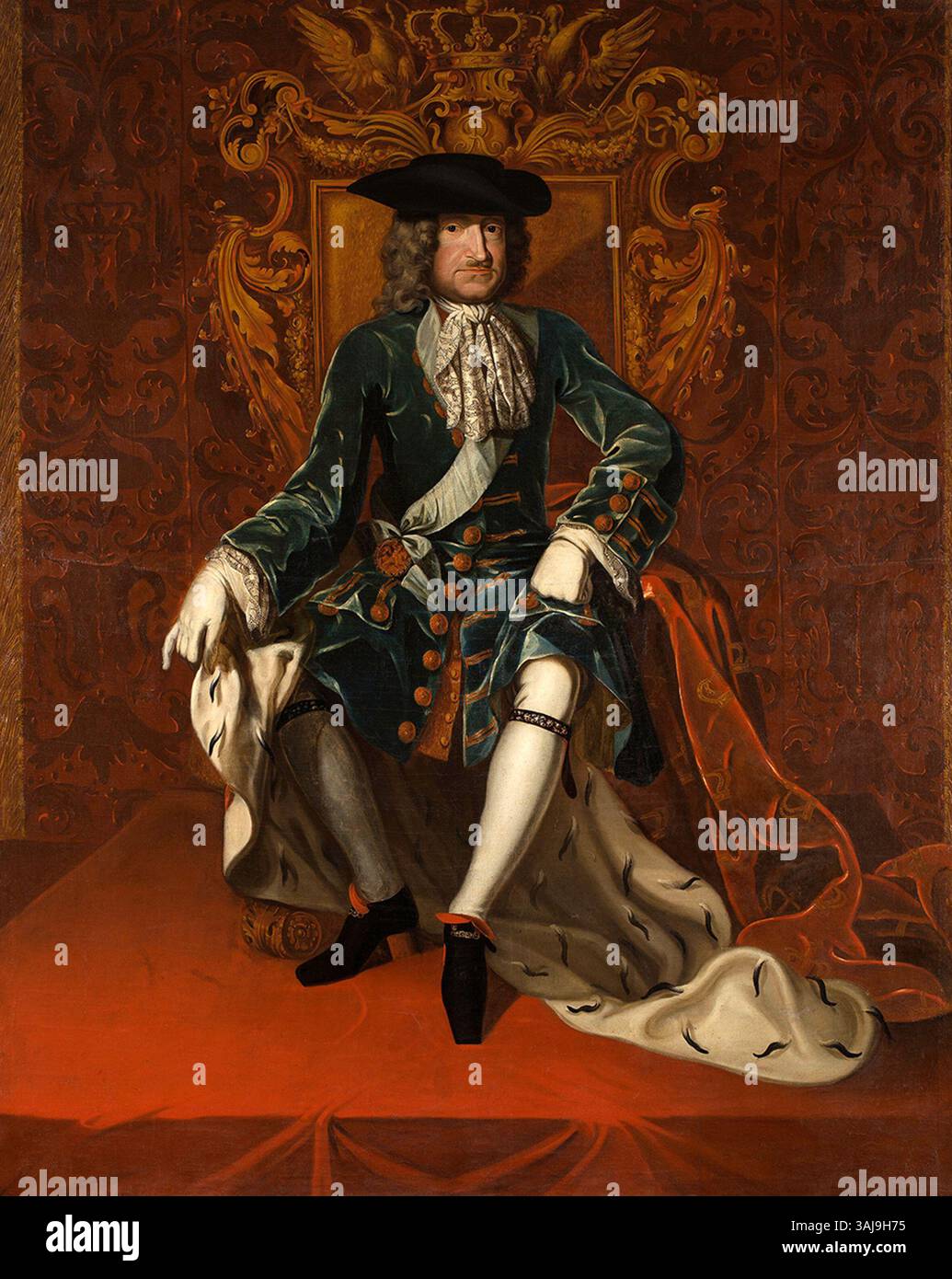 Ce portrait de 1701 de Frédéric Ier, roi de Prusse, présente le souverain dans sa tenue royale. Il était électeur de Brandebourg en tant que Frédéric III et duc de Prusse avant de devenir roi en 1701. Banque D'Images