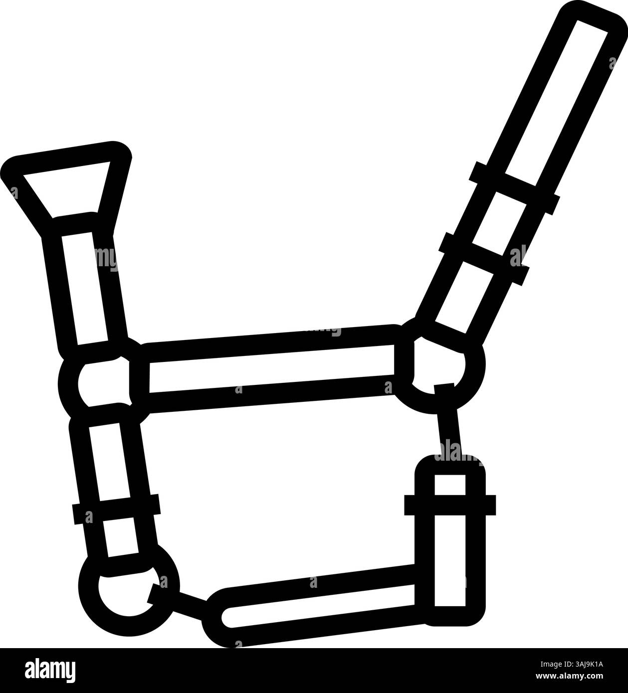 illustration vectorielle d'icône de ligne d'élevage de cheval de halter Illustration de Vecteur