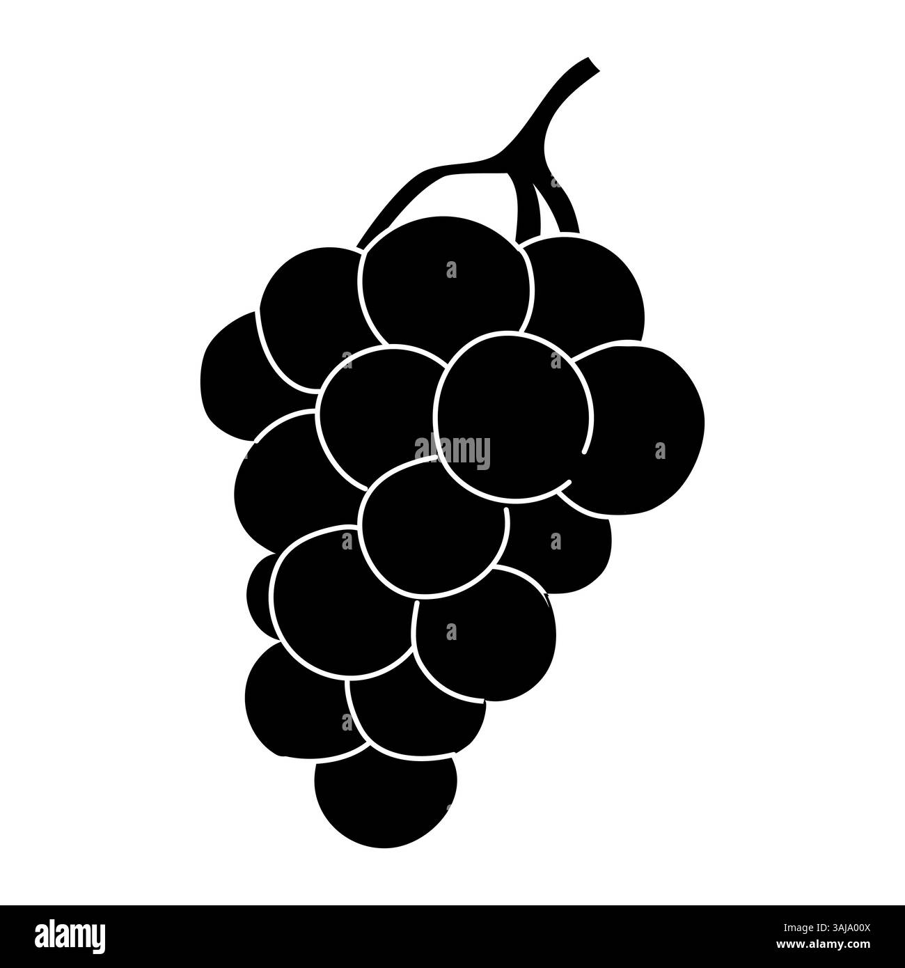 Grappe de raisins accrochés à la vigne montrant leur rondeur et profondeur riches Illustration de Vecteur