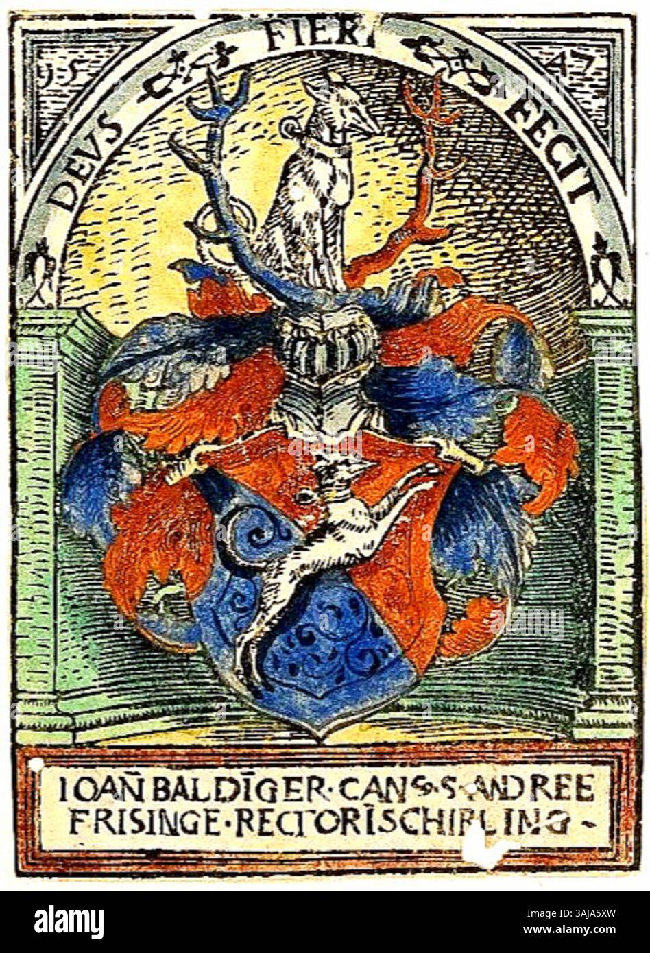 L'écusson de la famille Baldinger de 1547 représente les armoiries de Johann Baldinger, un membre de la classe patricienne Ulm, et est un exemple clé de l'héraldique allemand Banque D'Images