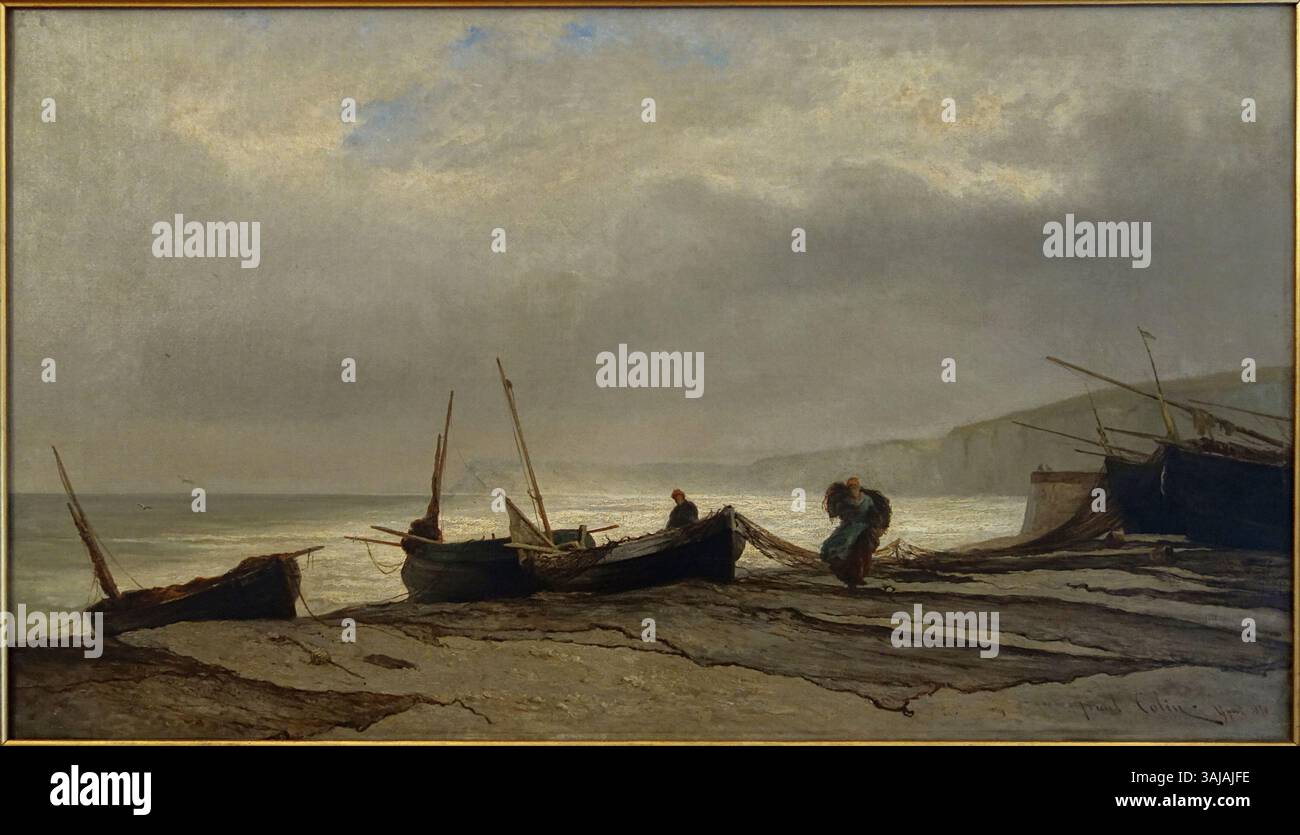 Pietee Le tableau 'la plage d'Yport' de Paul-Alfred Colin, créé en 1871 ...