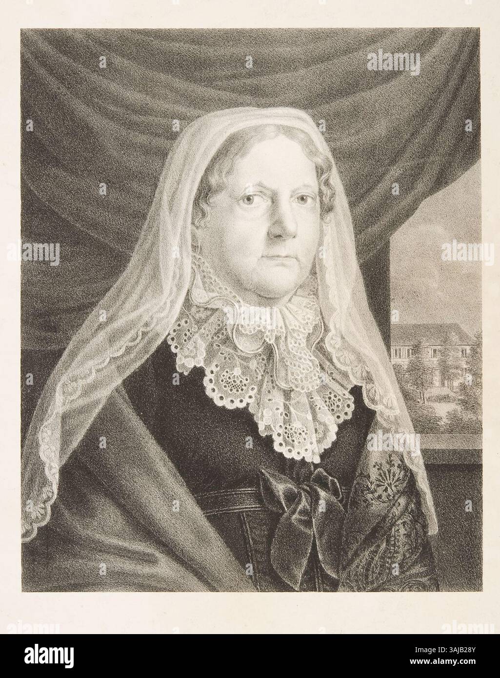 Cette lithographie représente Elisabeth Christine de Brunswick-Wolfenbüttel, princesse héritière de Prusse (1746-1840), et épouse de Friedrich Wilhelm Ier. Elle a été créée entre 1798 et 1825 par un graveur non identifié. Banque D'Images