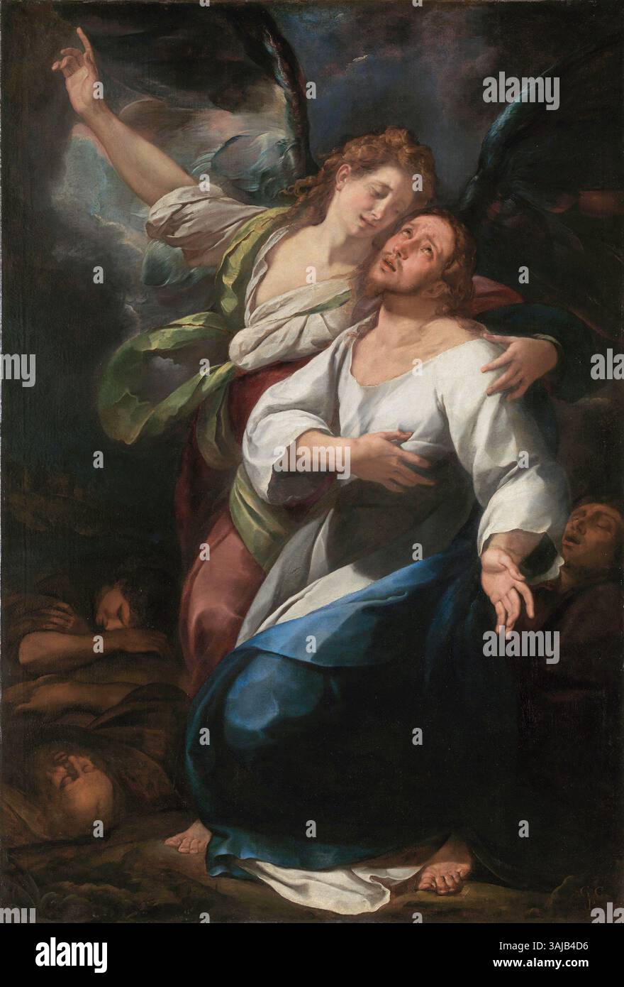 Giulio Cesare Procaccini 'agonie dans le jardin' (1616-1620) dépeint le moment de la prière du Christ dans le jardin de Gethsémani, avant sa crucifixion. L'huile sur toile a été restaurée et est conservée au Museo del Prado. Banque D'Images