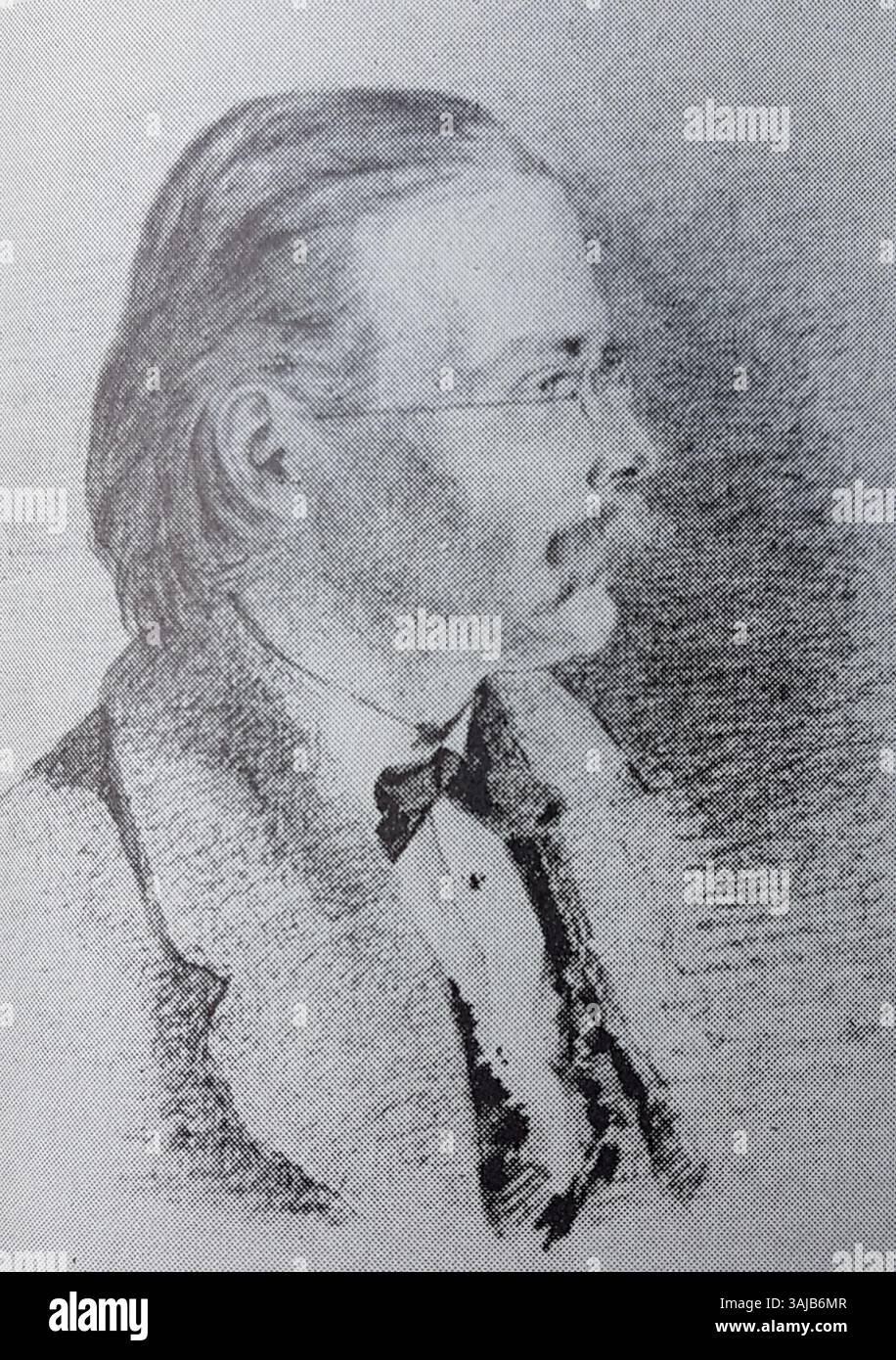 Un portrait de Severin Nilsson, peint par Ernst Josephson, photographié par l'artiste suédois Allhems Lexicon, mettant en valeur la ressemblance de Nilsson in fine multiplié Banque D'Images