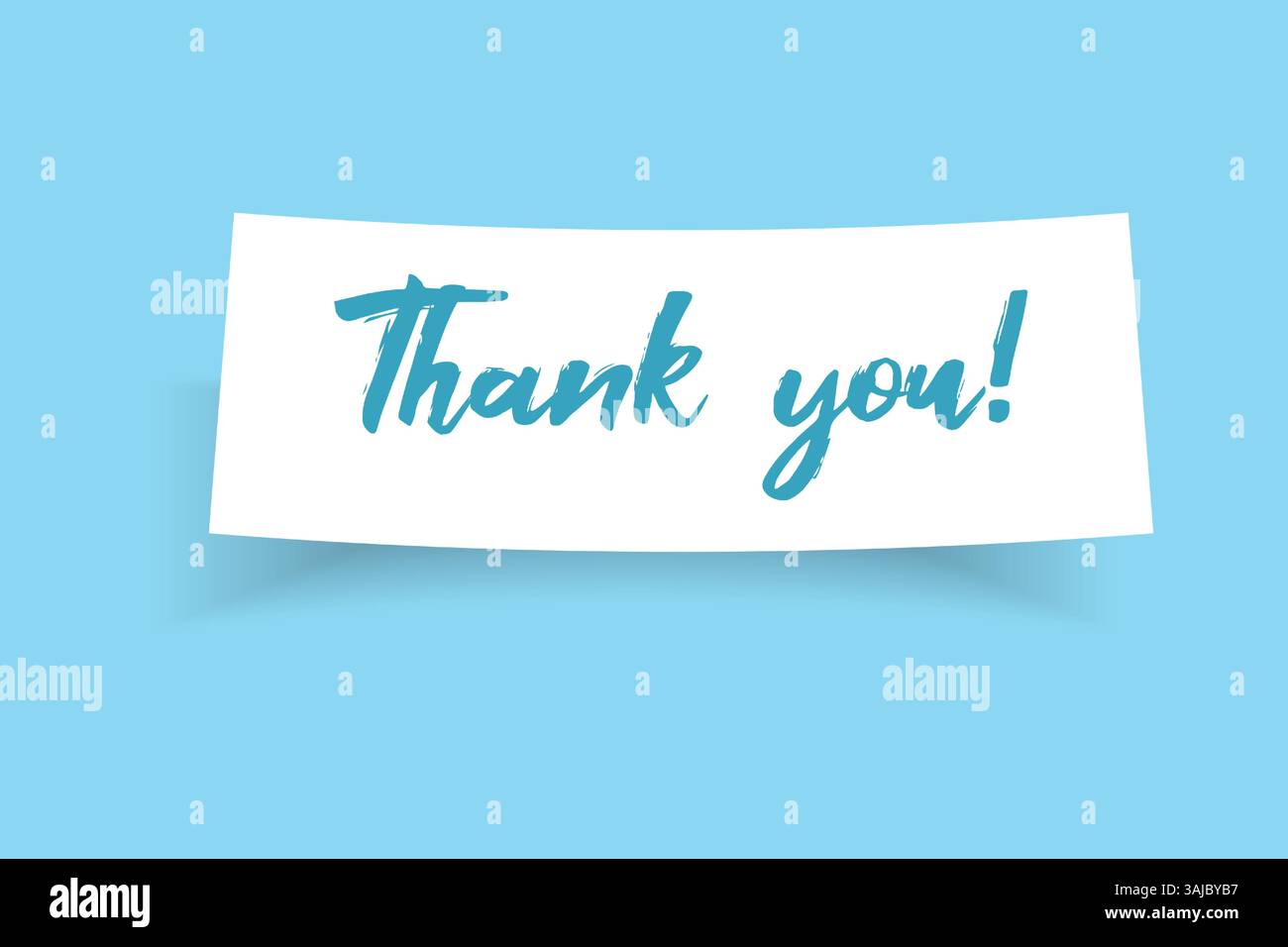 Bannière de message de remerciement – Livre blanc minimaliste découpe sur fond bleu conception de carte de gratitude pour les affaires, la présentation ou l'événement Illustration de Vecteur