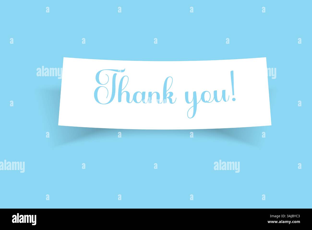 Bannière de message de remerciement – Livre blanc minimaliste découpe sur fond bleu conception de carte de gratitude pour les affaires, la présentation ou l'événement Illustration de Vecteur