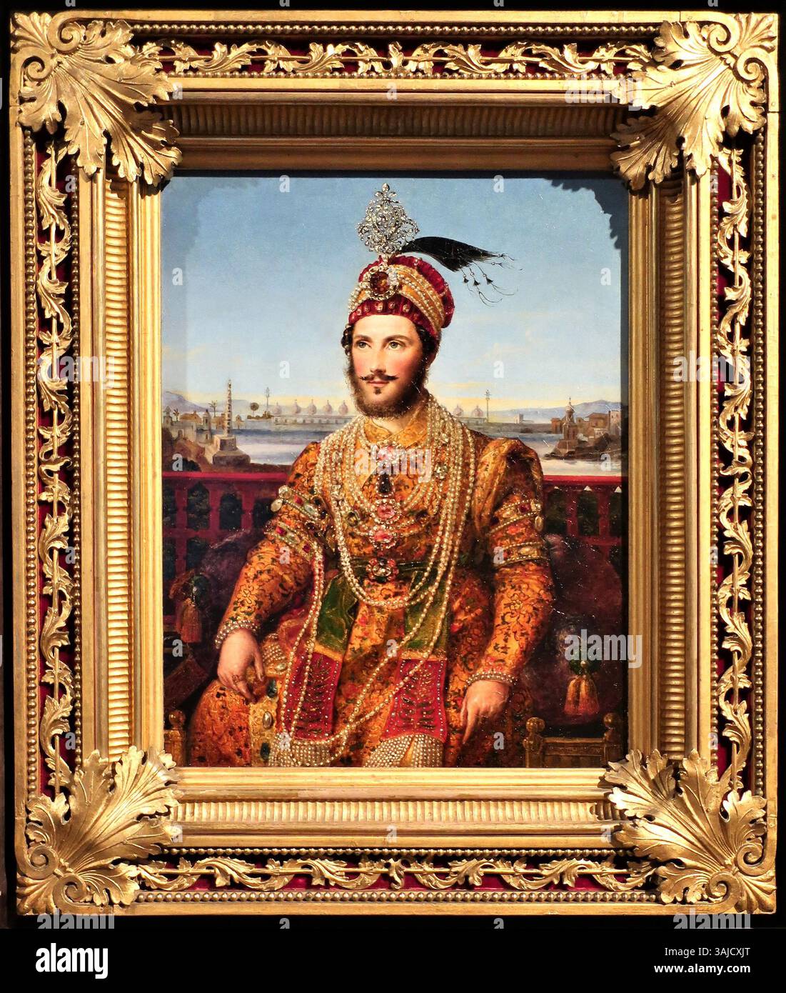 Portrait de 1821 du prince Guillaume de Prusse, peint par Wilhelm Hensel. Cette œuvre, exposée au Schloss Charlottenburg dans le Neuer Flügel, représente le prince en costume, reflétant le style artistique de la Prusse du début du XIXe siècle. Banque D'Images