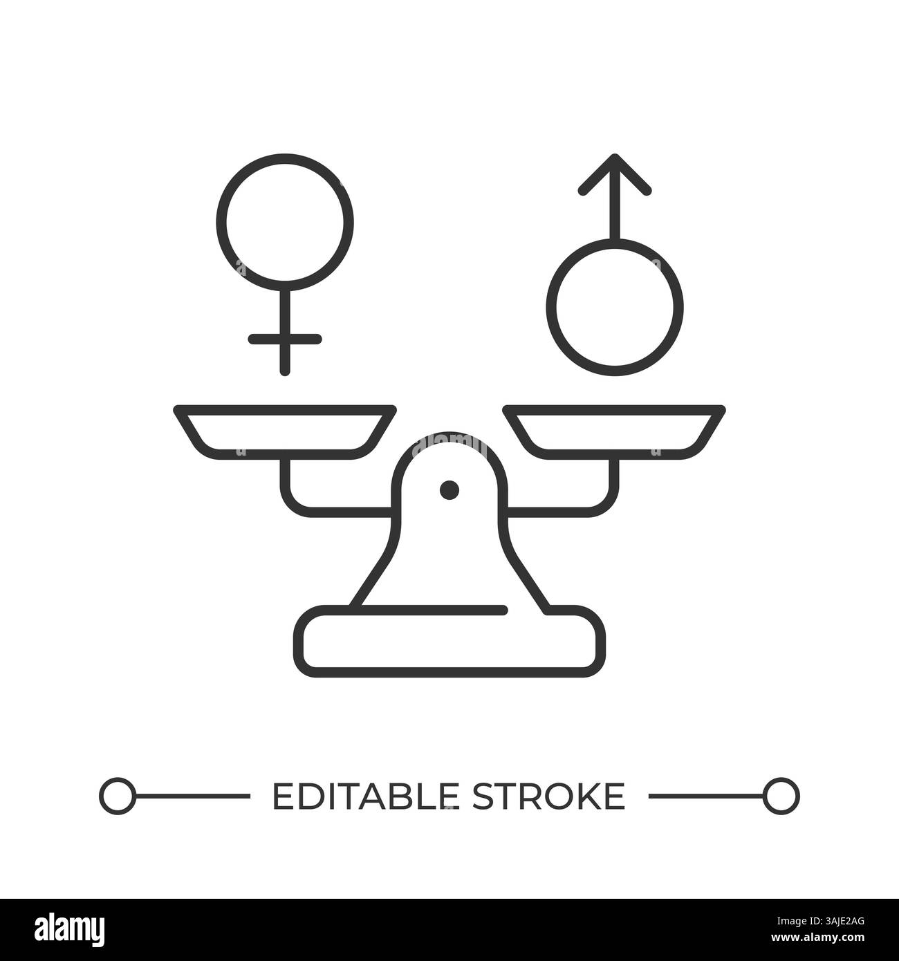 Icône de ligne égalité des sexes Illustration de Vecteur