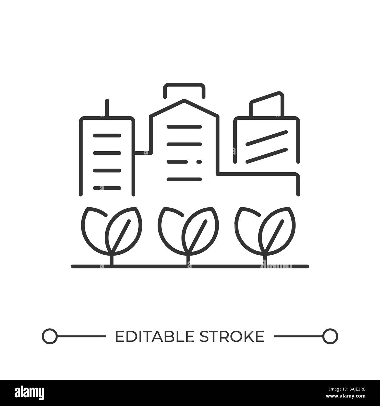 Icône de ligne de jardinage urbain Illustration de Vecteur