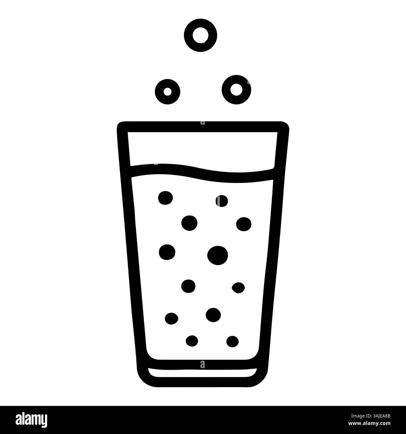 Verre avec soda, eau pétillante eau pétillante avec des bulles Illustration de Vecteur