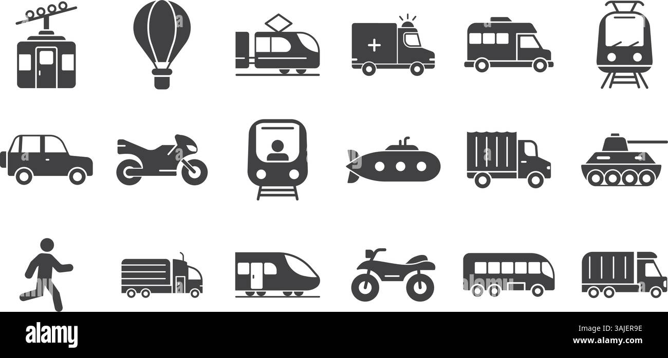 Les icônes de transport définissent la collection dans un style plat. Illustration vectorielle de transport sur fond isolé. Concept commercial de signalisation de véhicule. Illustration de Vecteur Les icônes de transport définissent la collection dans un style plat. Illustration vectorielle de transport sur fond isolé. Concept commercial de signalisation de véhicule. Illustration de Vecteur