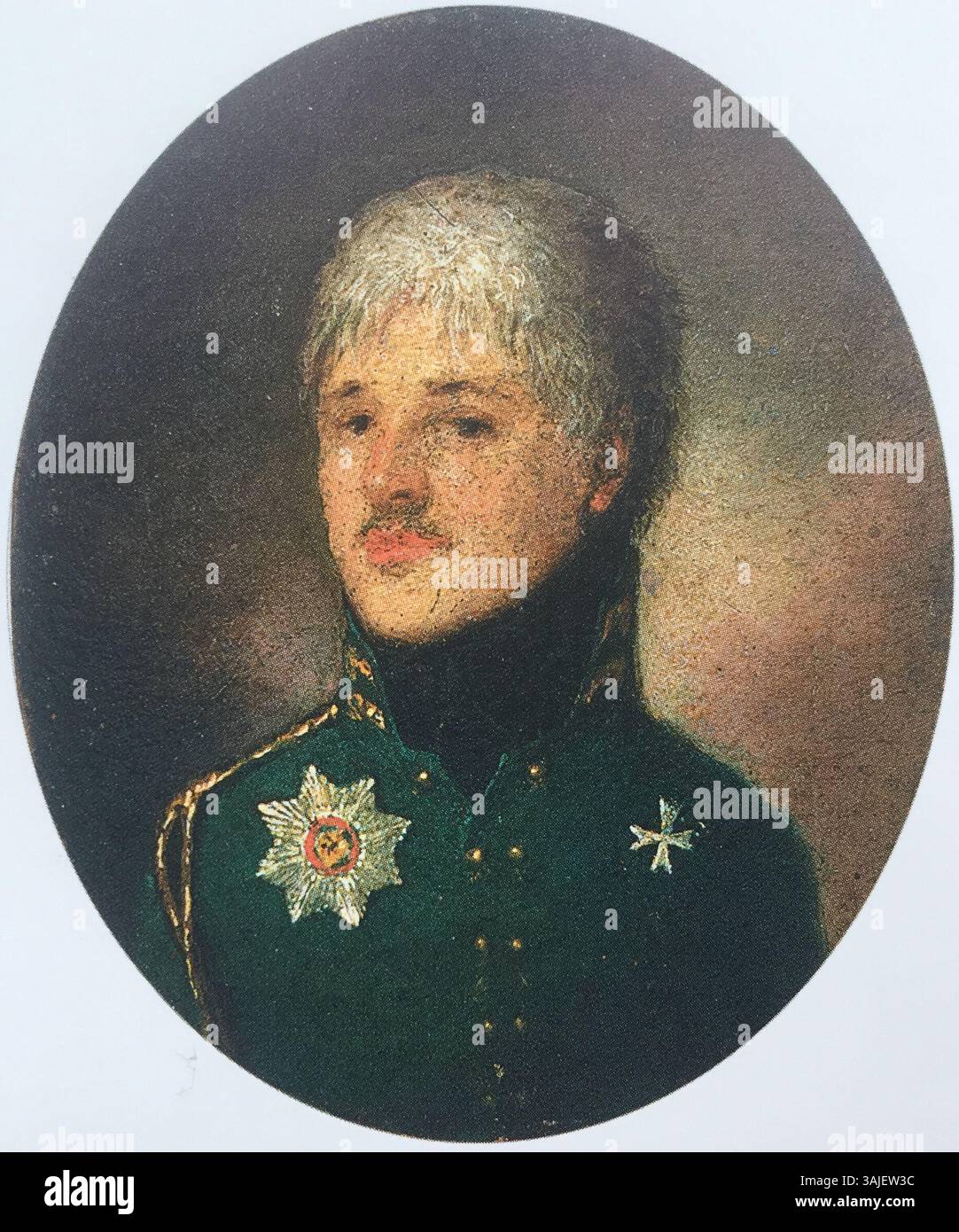 Ce portrait de 1801 de Peter Fedorovitch Milyutin, peint par un artiste non identifié, capture le général et homme d'État russe dans une pose formelle et digne. Milyutin a joué un rôle important dans les réformes militaires russes au XIXe siècle. Banque D'Images