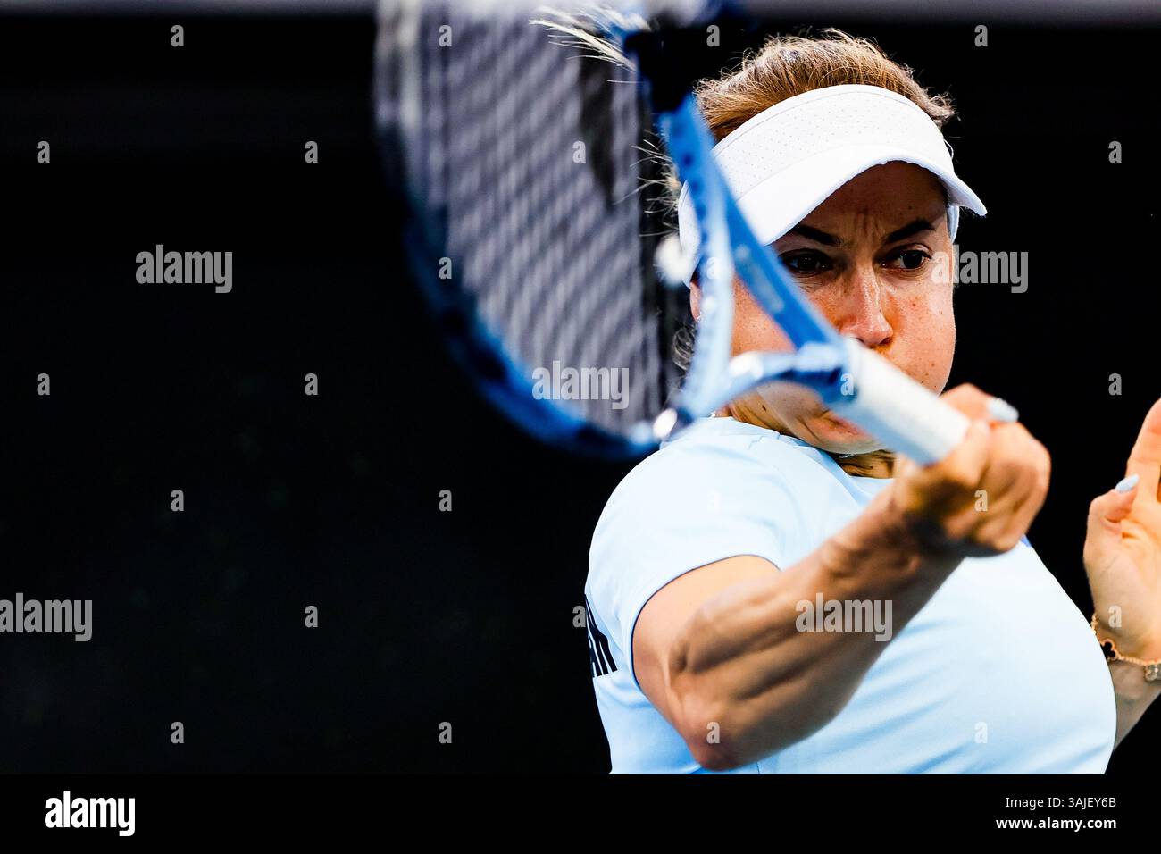 Brisbane, Australie. 09th Apr, 2025. Yulia Putintseva (Kazakhstan) affronte Valentina Mediorreal (Colombie) lors de la Billie Jean King Cup. Putintseva a gagné 6-0, 6-1. Le groupe d comprend le Kazakhstan, l'Australie et la Colombie, le pays gagnant progressant jusqu'à la finale à Shenzhen. (Photo de Richard Haines/SOPA images/SIPA USA) crédit : SIPA USA/Alamy Live News Banque D'Images