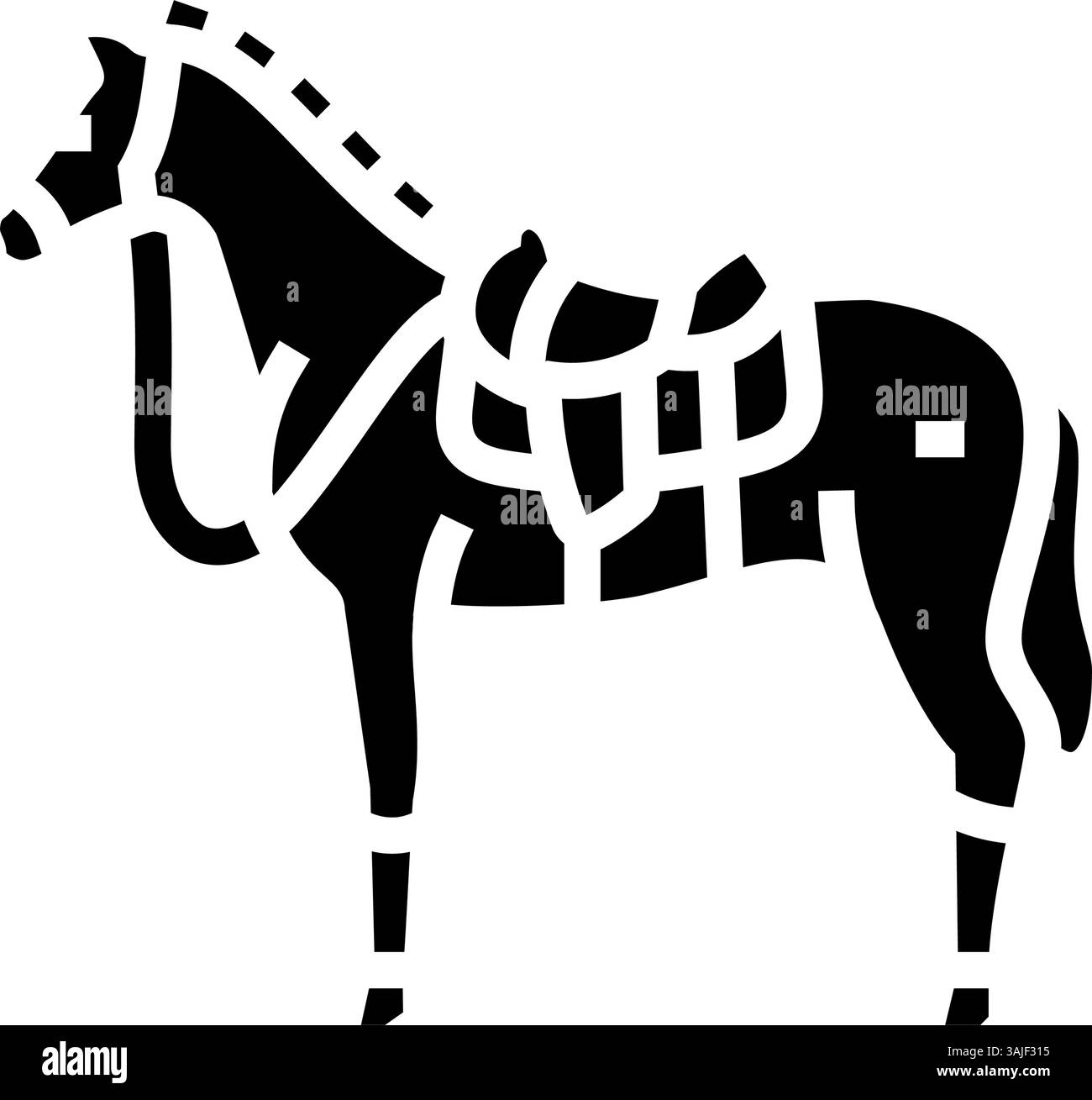 illustration vectorielle d'icône de glyphe d'élevage de cheval de selle Illustration de Vecteur