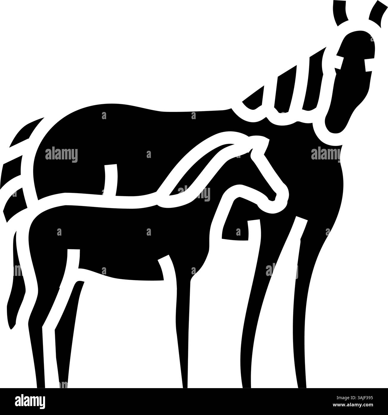 illustration vectorielle d'icône de glyphe d'élevage de jument poulain Illustration de Vecteur