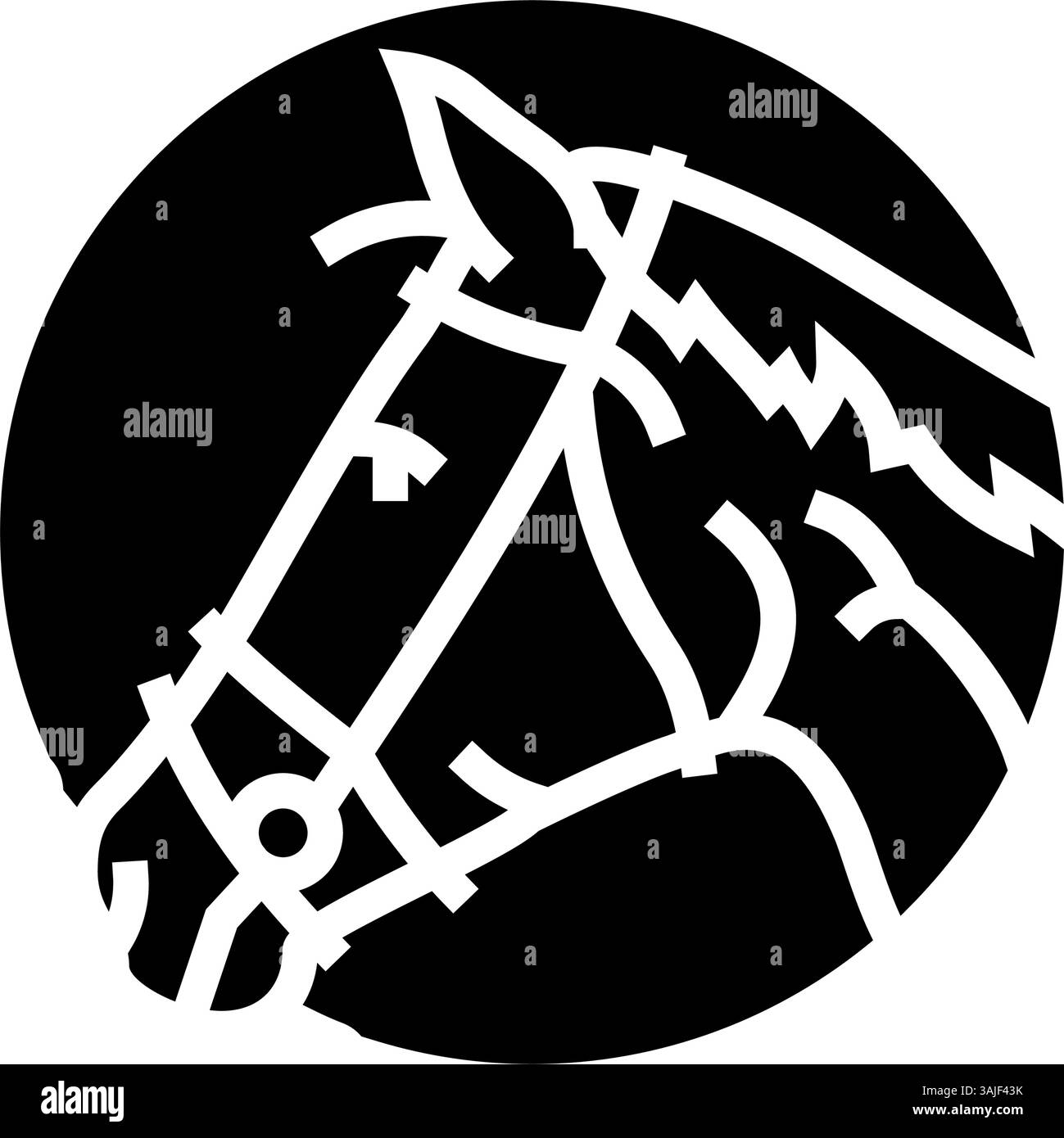 illustration vectorielle d'icône de glyphe d'élevage de cheval de bride Illustration de Vecteur