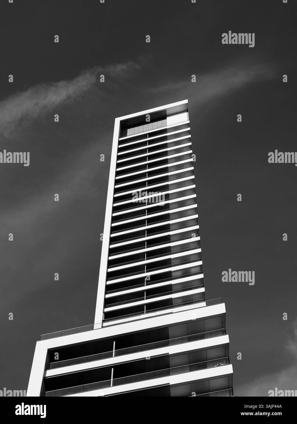 Immeuble abstrait, 10 Park Drive, immeuble d'appartements, Canary Wharf, Docklands, Londres, Angleterre, Royaume-Uni, GB. Banque D'Images