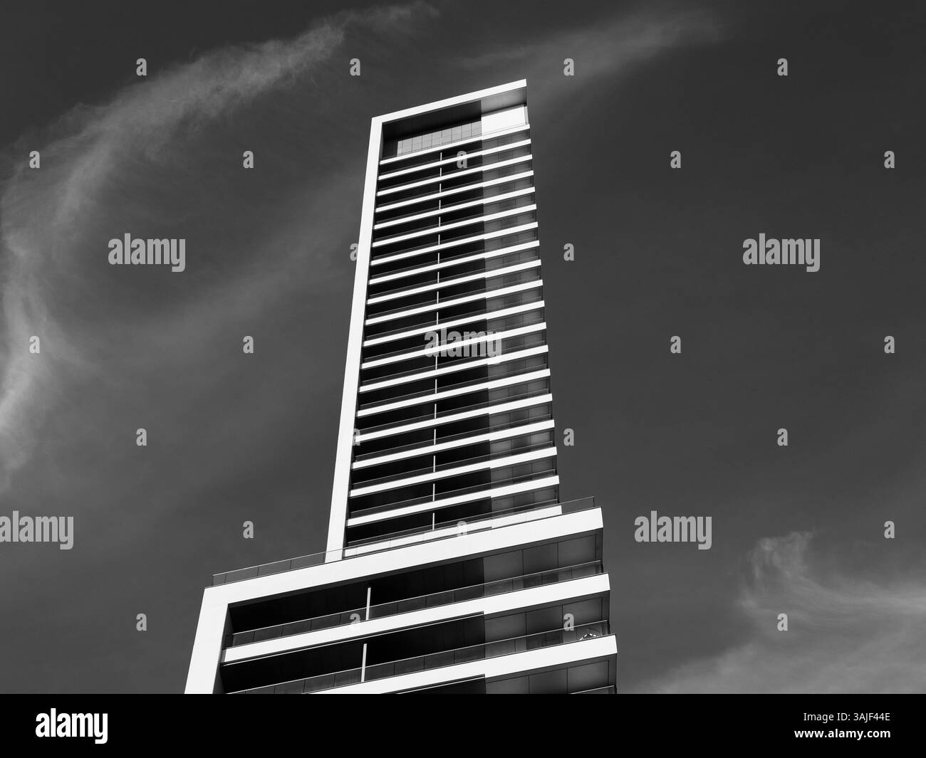 Immeuble abstrait, 10 Park Drive, immeuble d'appartements, Canary Wharf, Docklands, Londres, Angleterre, Royaume-Uni, GB. Banque D'Images