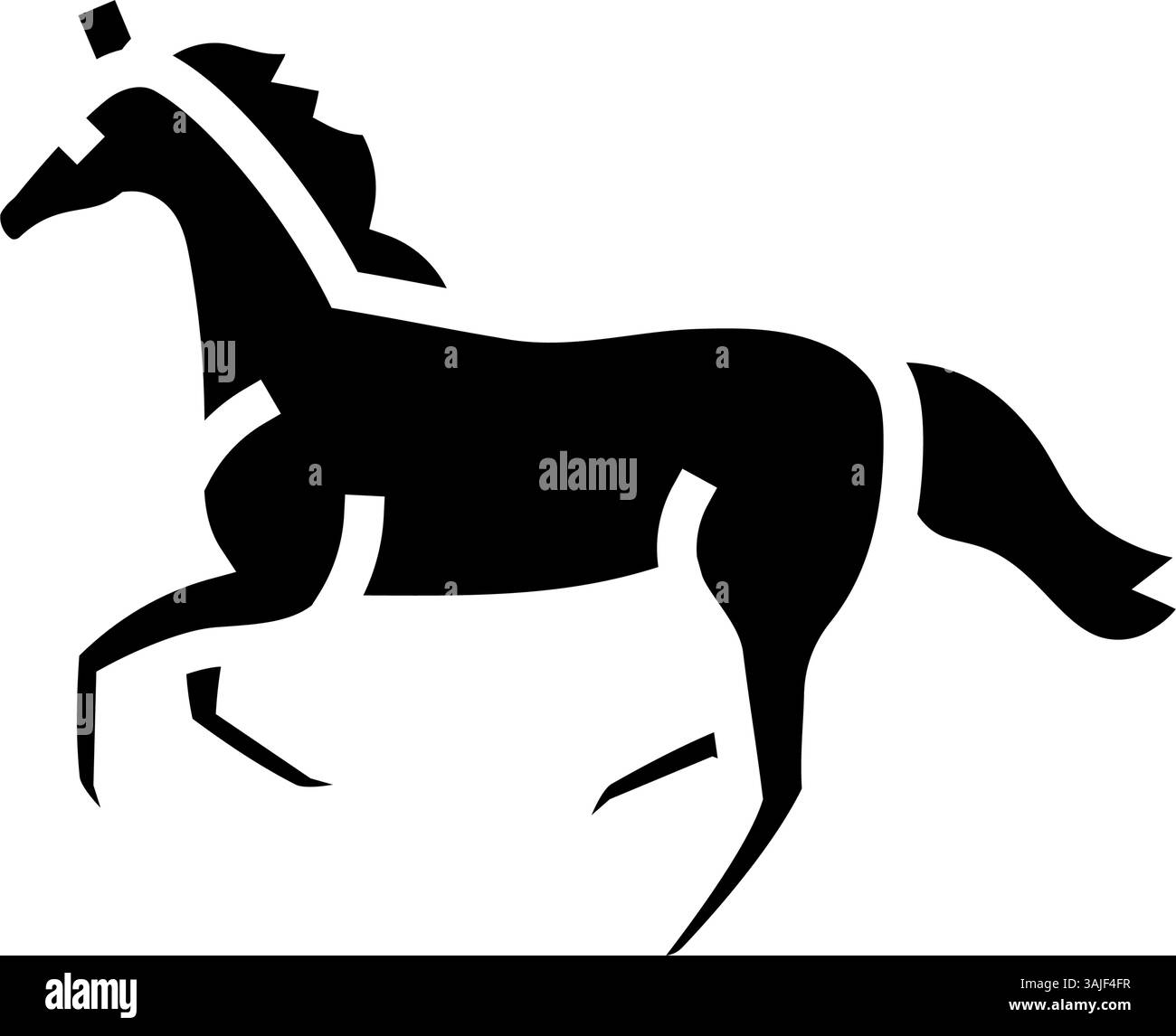 illustration vectorielle d'icône de glyphe d'élevage de cheval galopant Illustration de Vecteur