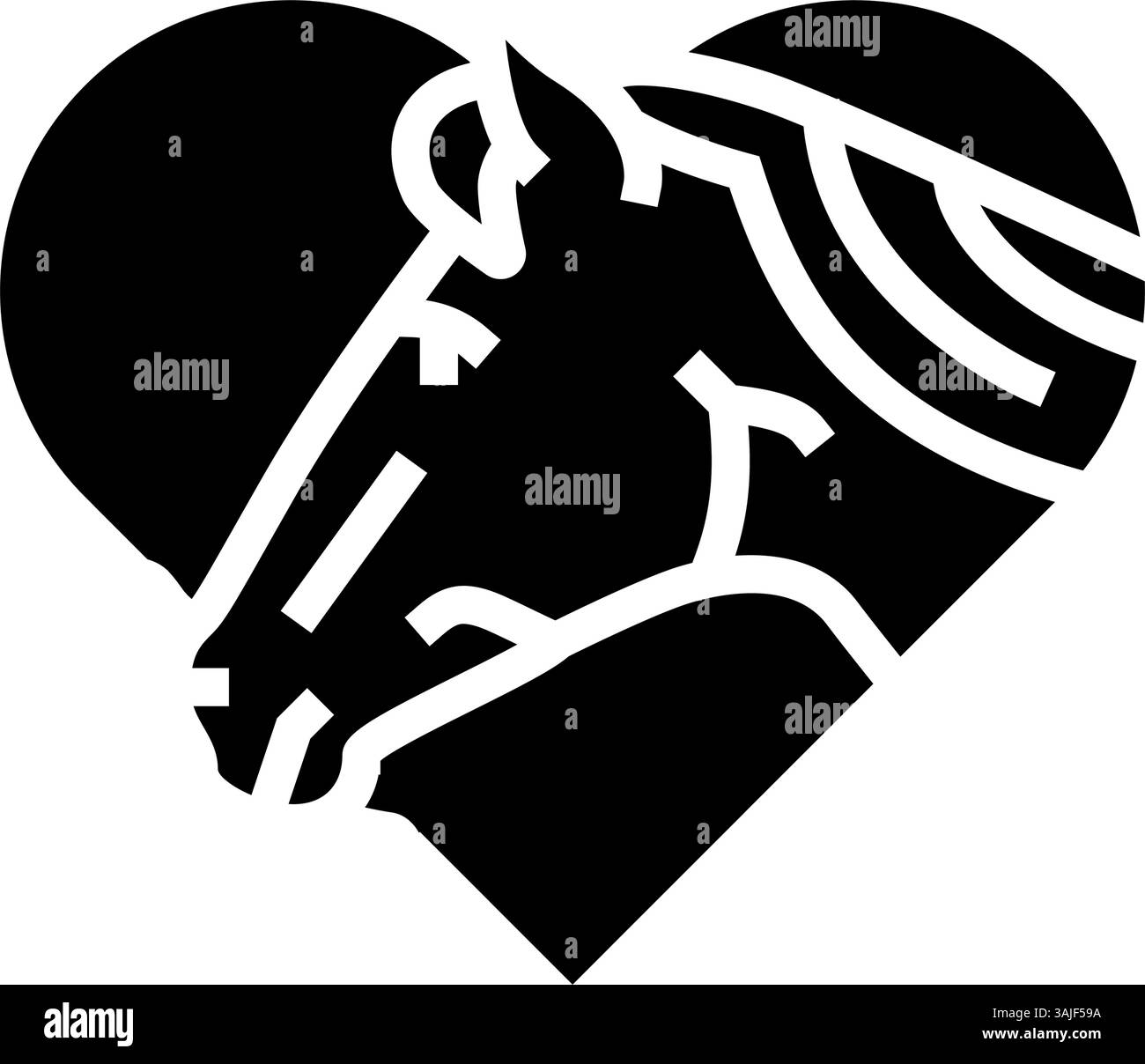 illustration vectorielle d'icône de glyphe d'élevage de cheval de coeur Illustration de Vecteur