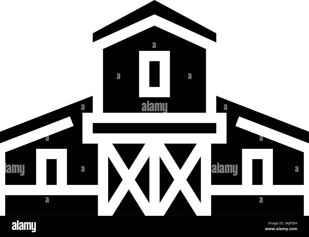 illustration vectorielle d'icône de glyphe d'élevage de cheval de grange Illustration de Vecteur