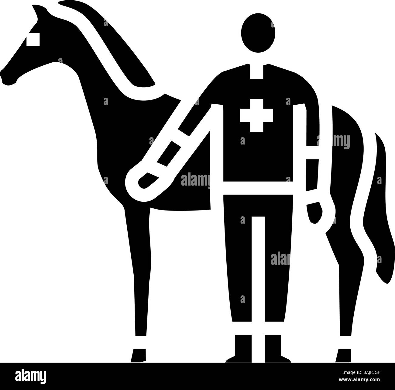 illustration vectorielle d'icône de glyphe d'élevage de chevaux vet Illustration de Vecteur