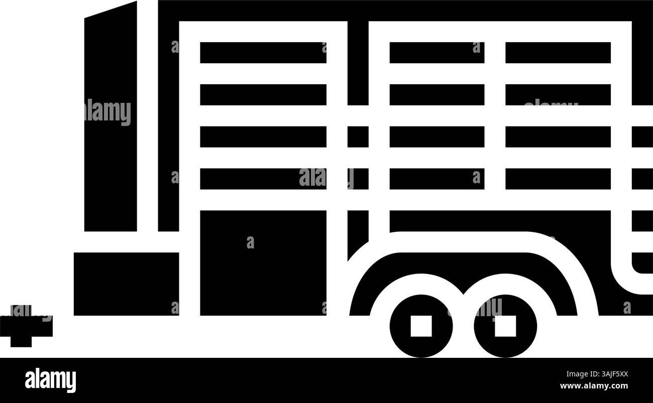 illustration vectorielle d'icône de glyphe d'élevage de cheval de remorque Illustration de Vecteur