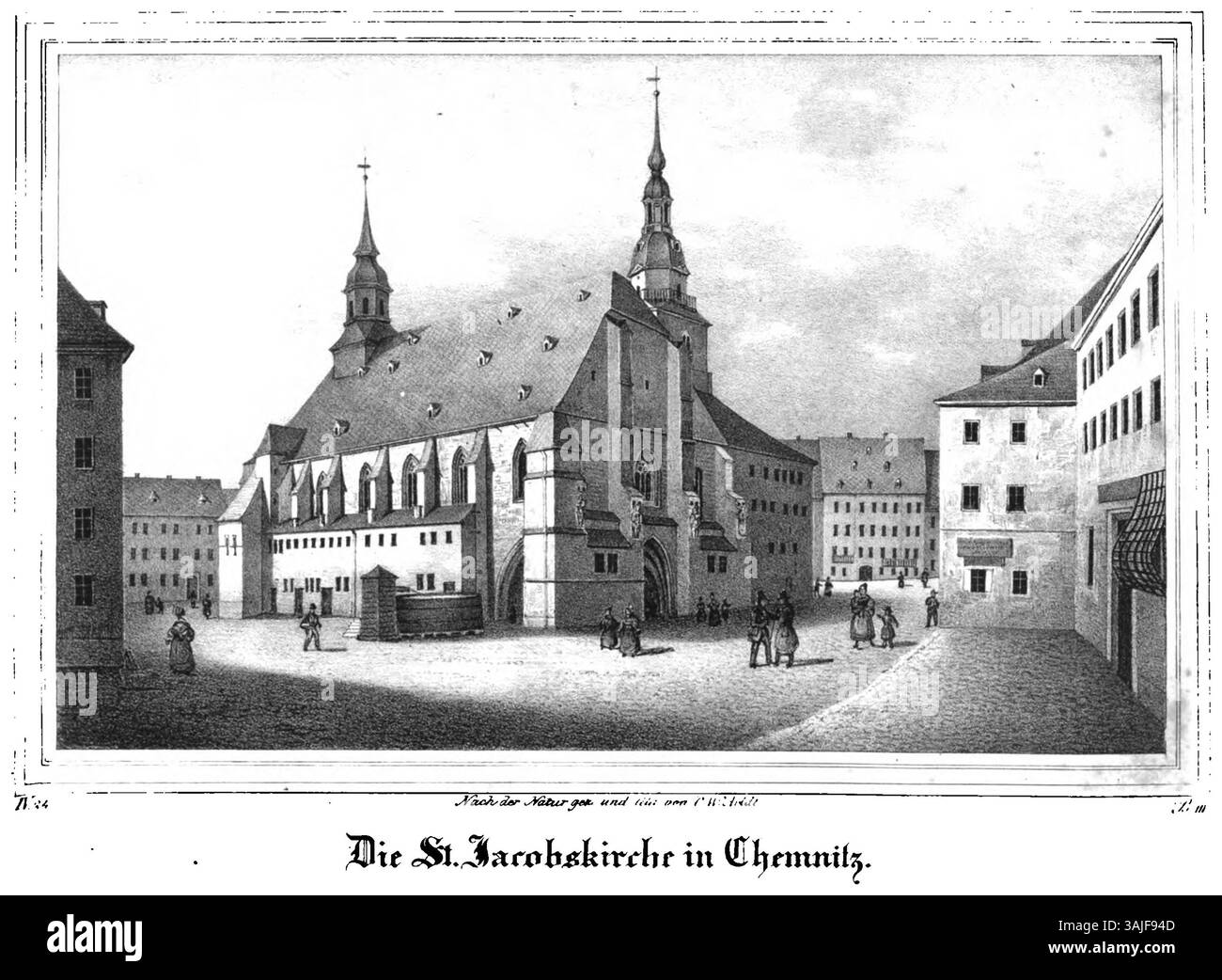 Eglise de Jacob à Chemnitz vers 1910, Saxe, Allemagne, reproduction numérique améliorée à partir d'un original historique, vers 1900, domaine public Banque D'Images