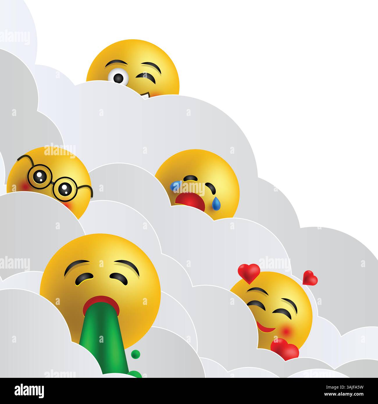 journée mondiale emoji, illustration vectorielle sur fond blanc Illustration de Vecteur