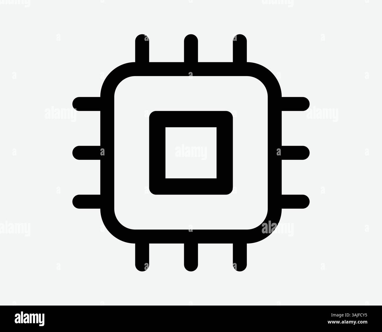 Icône de puce de processeur ordinateur CPU unité centrale de traitement technologie système de circuit électronique semi-conducteur ai système de processus électrique Microchip Na Illustration de Vecteur