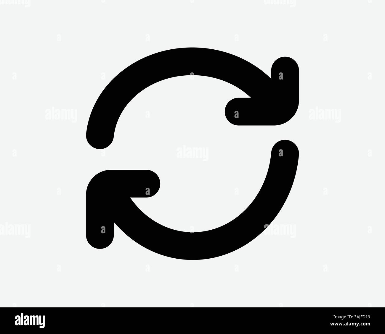 Recharger Actualiser l'icône ligne symbole cercle circulaire symbole cycle rond recycler réutiliser rotation rotation Réinitialiser boucle rétablir modifier mouvement répéter vecteur graphique Illustration de Vecteur