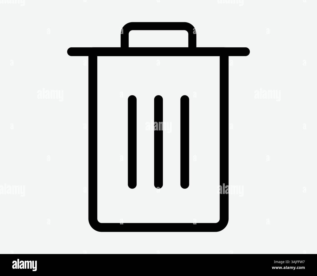 Contour de la corbeille icône corbeille forme de la ligne corbeille Supprimer symbole corbeille avec couvercle couvercle conteneur à ordures déchets recyclage déchets vecteur signe d'élimination Illustration de Vecteur