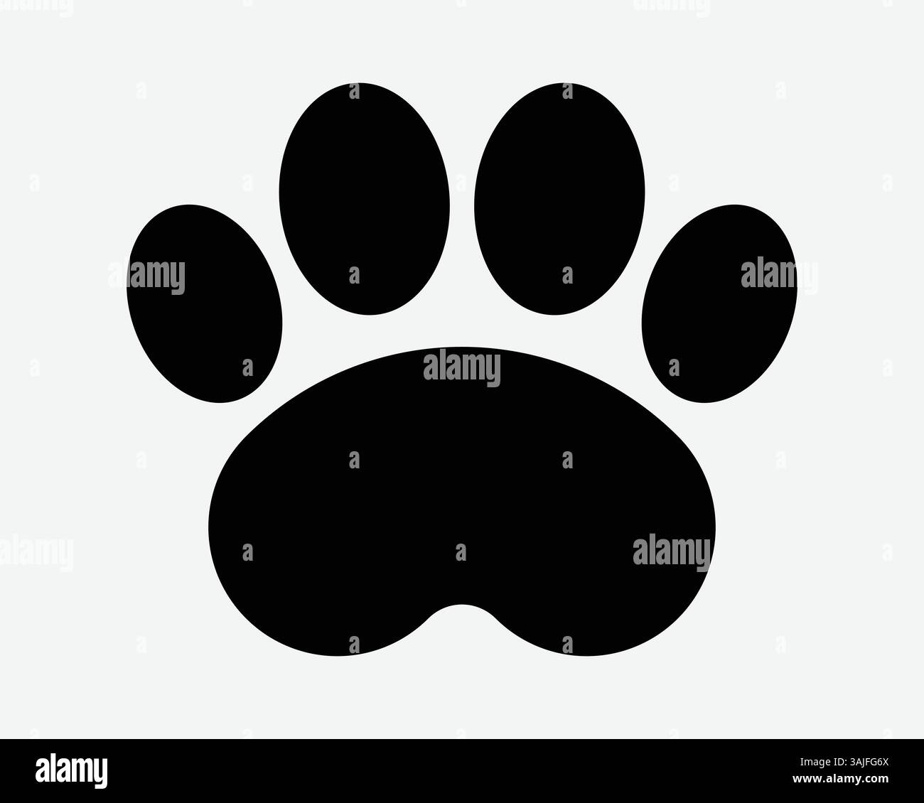 Chien Paw Print Black Flat Shape Outline Cat Leg jambes pieds pied piste étape animal animaux animaux icône symbole symbole animal mignon animal sauvage animal sauvage ours tigre graphique vectoriel Illustration de Vecteur